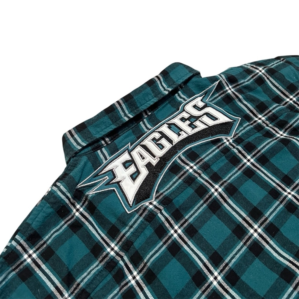 NFL Eagles short sleeve plaid button down - Picture 1 of 6